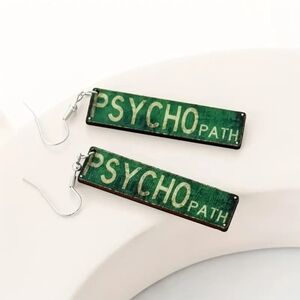Psycho Path Green Dangle Earrings